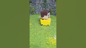 Steve in a Yellow Minecart Mini-Fig Minecraft Toy