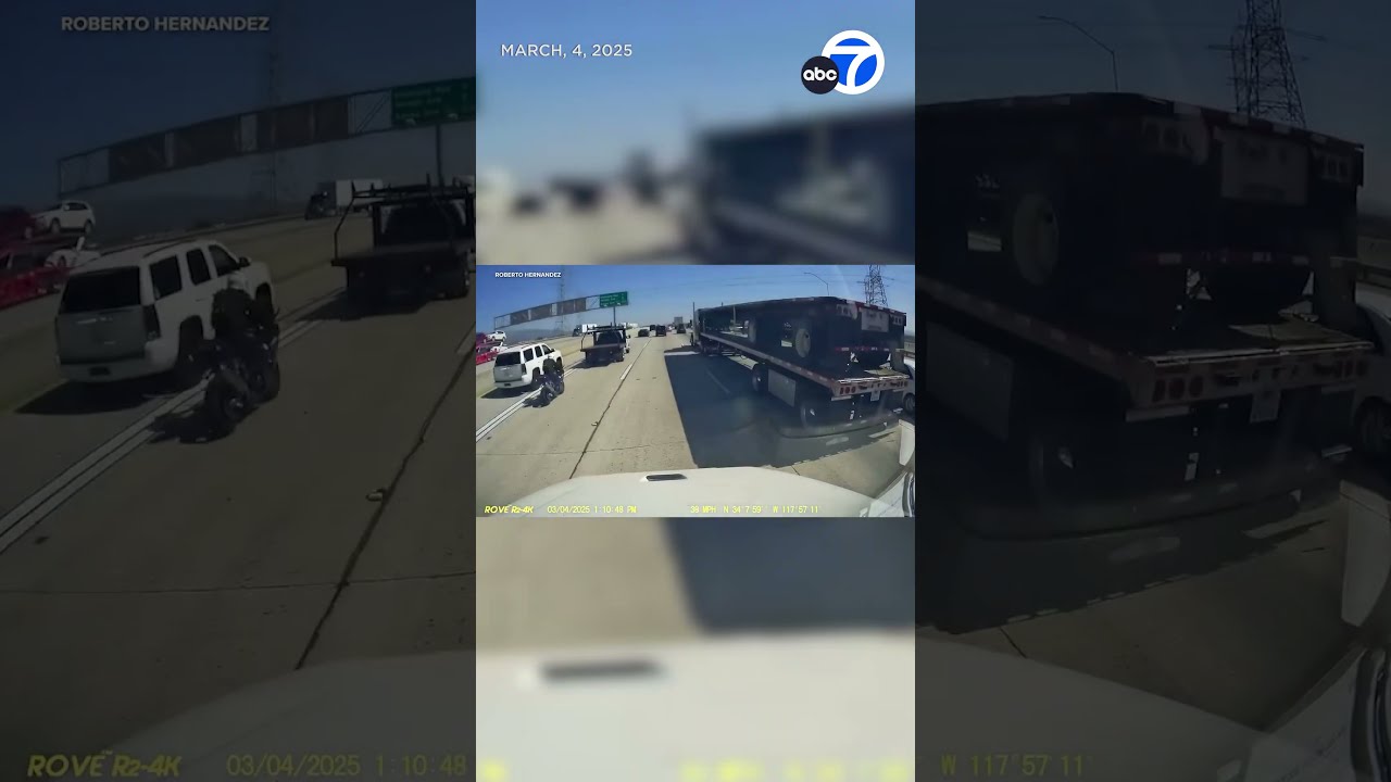 Dashcam Captures Motorcycle Crash On 210 Fwy In Irwindale