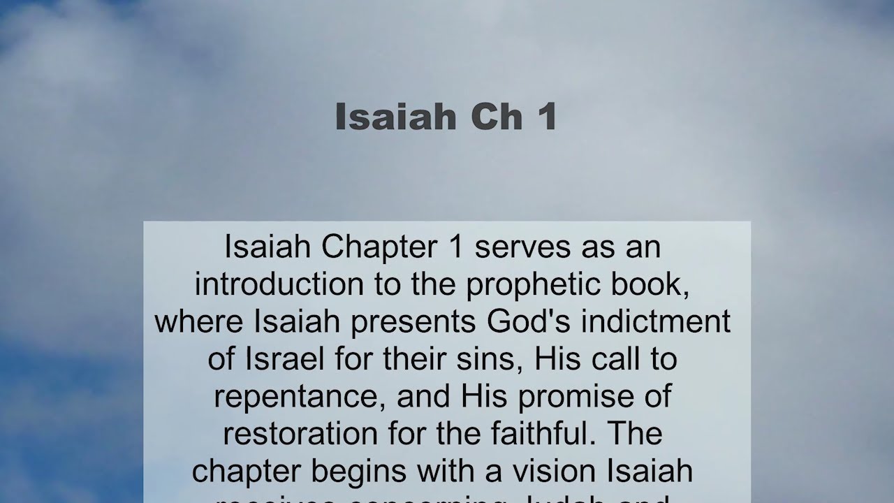 Isaiah Chapter 1 summary and read together - YouTube