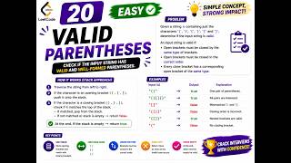 LeetCode 20 | Valid Parentheses | Stack | Easy | C++ Interview Solution
