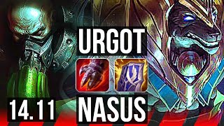 URGOT vs NASUS (TOP) | 6 solo kills, 1700+ games, Legendary, 13/4/8 | EUW Grandmaster | 14.11