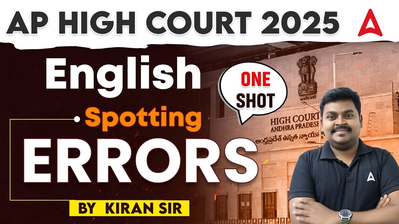 AP High Court English | Spotting Errors One Shot | AP High Court Preparation in Telugu