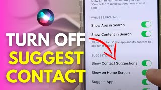 How To Turn Off Siri Contact Suggestions Completely