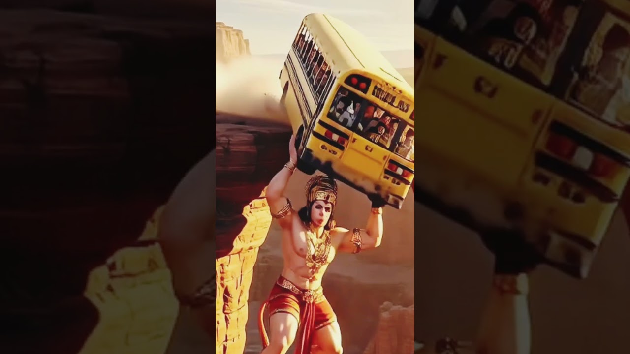 hanuman jee school bus ko bachath huyen.