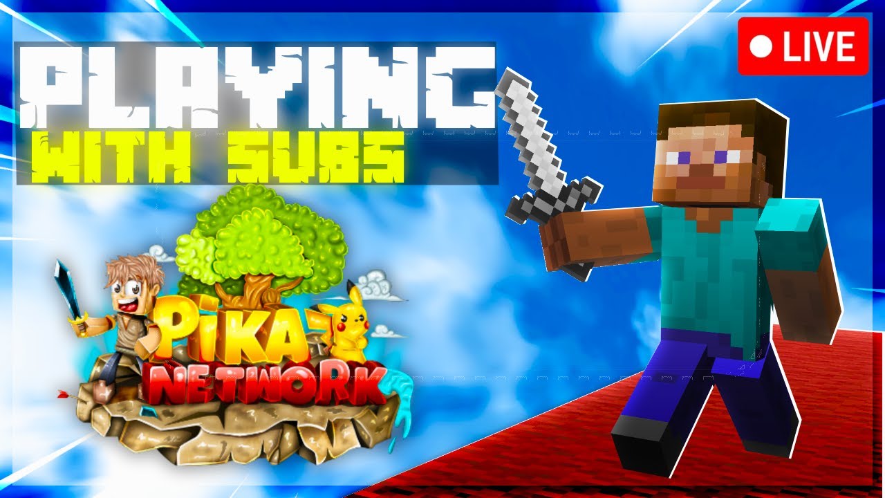 Playing in PikaNetwork | LIVE 🔴 - YouTube