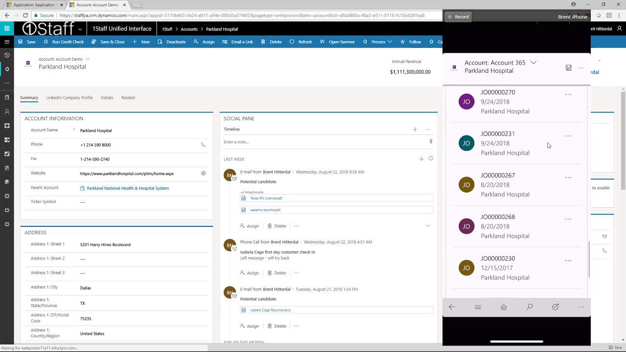 1Staff Unified Interface - Account Desktop vs Mobile Client - YouTube