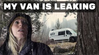 Solo Van Camping In Heavy Rain - Dealing With Leaks!!