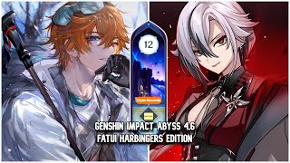 Childe and Arlecchino Harbinger Edition Spiral Abyss 4.6 9 Stars Genshin Impact