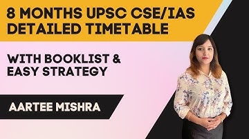 Easy to follow- 8 Months UPSC/IAS detailed Timetable with Booklist & Strategy | Aartee Mishra