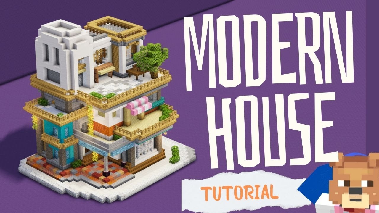 【マイクラ】オシャレなモダン建築！ サバイバルでも作りやすい大きさのお家！ - YouTube