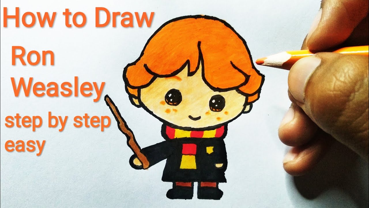 How to Draw Ron Weasley - step by step easy | Cute Drawings - YouTube