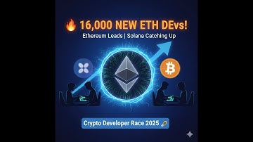 🚀 Ethereum Dominates Developer Race — 16,000+ New Coders Join in 2025| Solana & Bitcoin Trail Behind