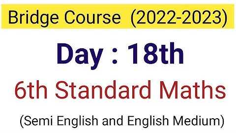 day 18 | bridge Course 6th Standard Maths | semi English Medium | setu abhyas 6th maths