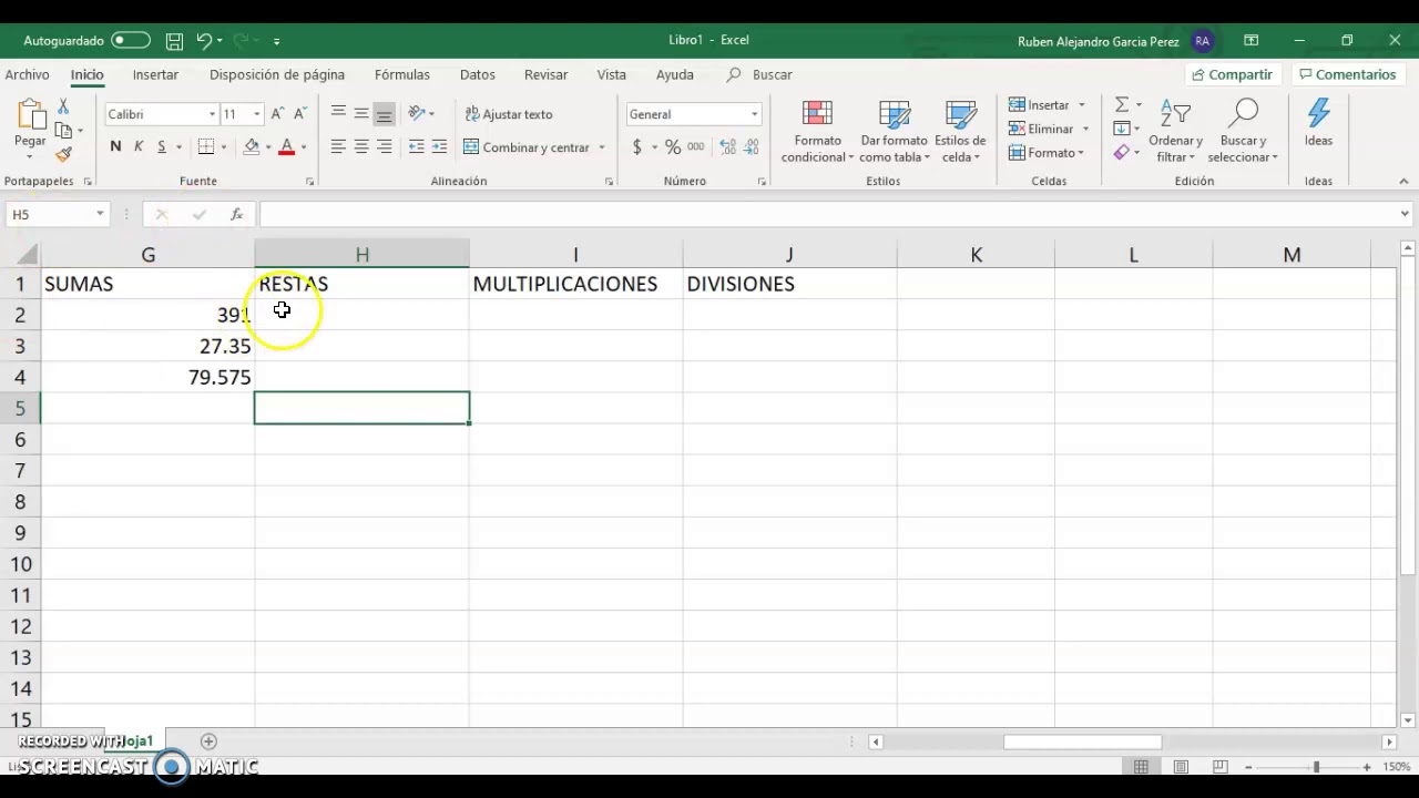 Excel para Primaria - Practicando - Formulas Básicas - YouTube