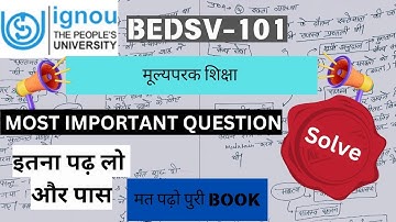 BEDSV-101 || Dec,2024|||Important Question || Solve|| #bedsv101  #bedsv101importantquestions