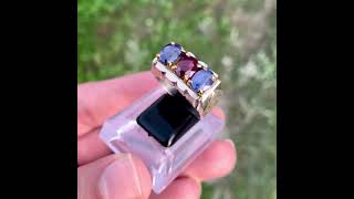 Celebrity 2 Rubies and one sapphire 925 Handmade Ring Net Worth