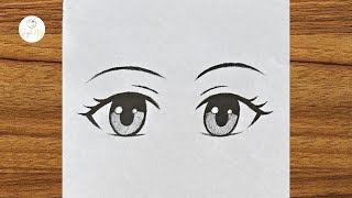 How to draw anime eyes step by step || Easy drawing for beginners || Easy anime drawing