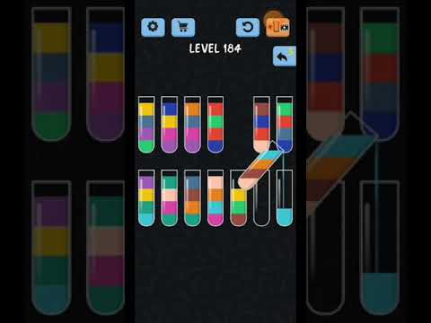 Water Color Sort Level 184. Gameplay Solution