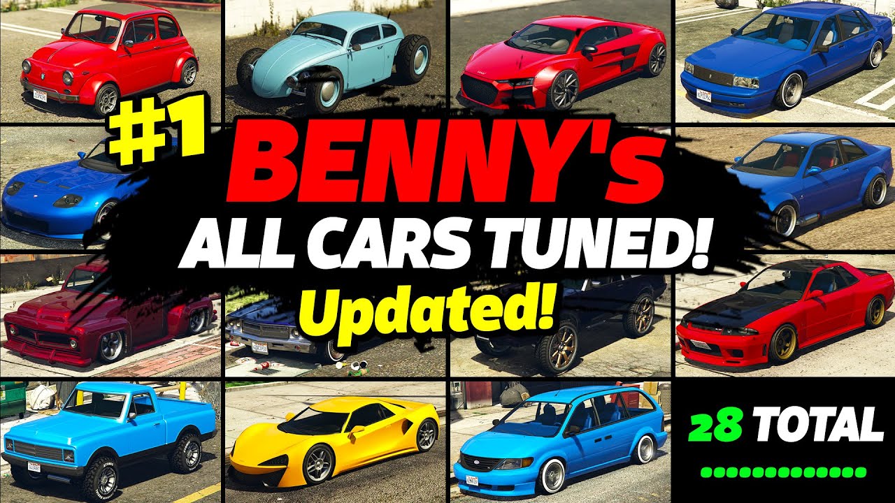 GTA 5 Online: ALL BENNY's CAR ON ONE PLACE [UPGRADE PRICE, LIVERIES