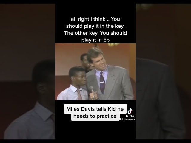 Miles Davis Tells Kid how it is. #milesdavis #fyp #jazz #musicteacher #trumpet #jazzlessons class=