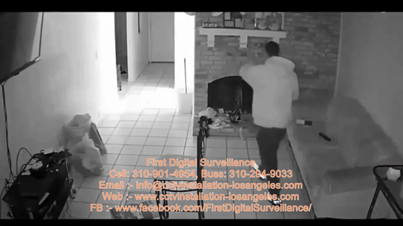 Burglar break in caught on home security camera | CCTV Footage Los ...
