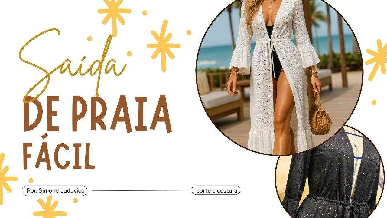 CORTE E COSTURE UMA SAÍDA DE PRAIA ELEGANTE E FÁCIL I Não compre! Faça a sua🌞