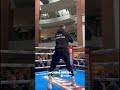 Paddy Donovan attends the open workout for his rematch with Lewis Crocker on Saturday