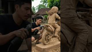anak kecil sedang naik motor trail