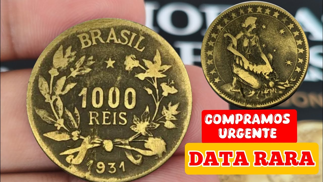 R$ 4 MIL; MOEDA 1000 RÉIS ANO 1931 JÁ É RARA,VALORES ATUALIZADOS 2025.