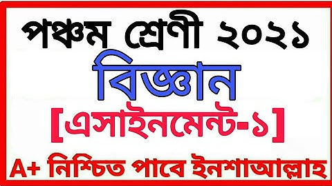 Class Five Assignment 2021 পঞ্চম শ্রেণীর অ্যাসাইনমেন্ট প্রথম সপ্তাহ বিষয় বিজ্ঞান Class 5th Science