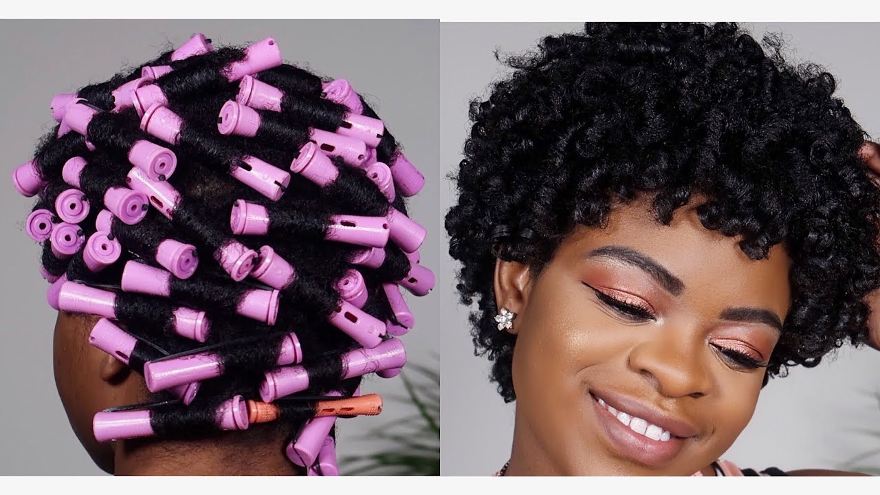 Perm Rod set on short Natural Hair (Type 4 hair!!!) YouTube