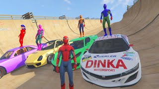 GTA 5 Crazy Ragdolls - Spiderman by Quad Bike On Rainbow Spiders Bridge (Euphoria Physics Showcase)