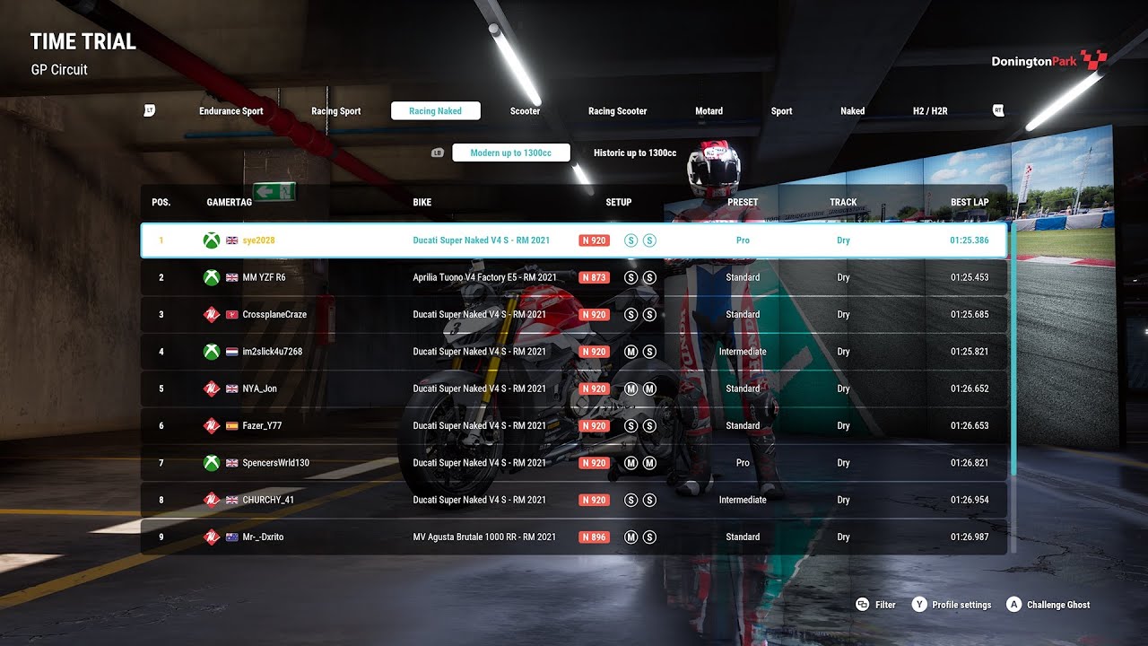 Ride 5: DONINGTON PARK NAKED BIKE WORLD RECORD: (1.25.3)