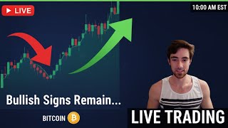 LIVE TRADING - Slight Pullback for Bitcoin BUT Bullish Signs Remain.... FOMC Meeting Awaits.