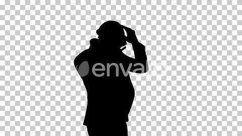 Silhouette engineer with a hardhat, walking, Alpha Channel | Motion Graphics - Envato elements