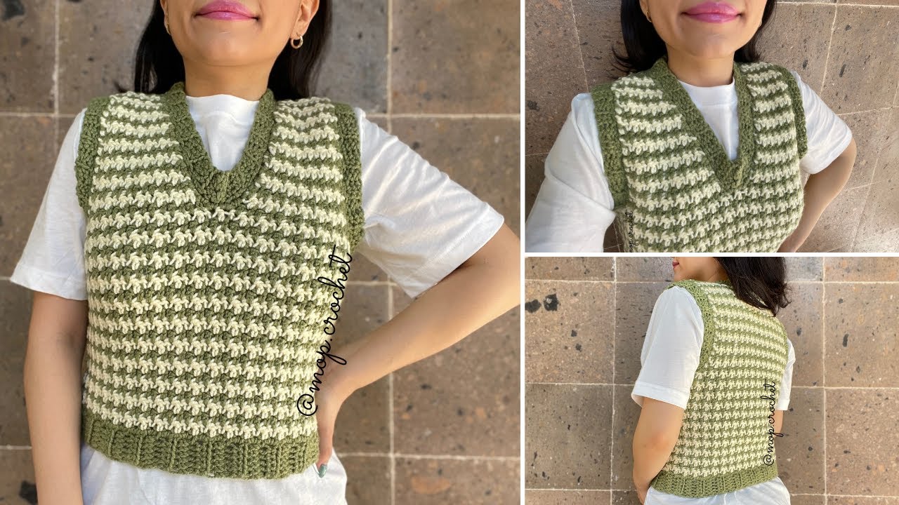 Chaleco a Crochet | Punto Pata de Gallo | Diestra