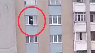 Кто-то пытается выпрыгнуть из окна многоэтажки в Светлогорске?