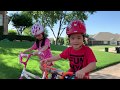 Learning to ride bike without training wheels - tập chạy xe đạp