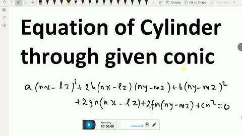 Analytical Solid Geometry: - ( Equation of a cylinder through given conic ) - 121.