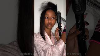 VIRAL STRAIGHTENING BRUSH/COMB🌝 #getreadywithme #grwm #blackgirlhair #hairtok #beauty #naturalhair