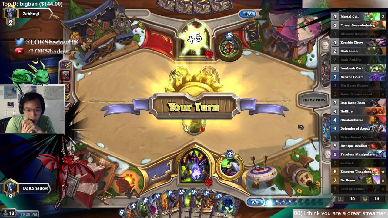 Anti Aggro Combo Warlock vs Various Decks (5 Games)