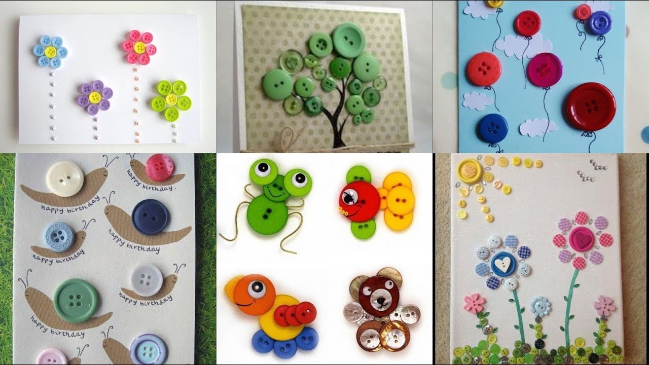 Easy Button Craft for kids, Button craft ideas