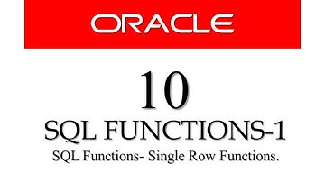 Oracle Database11g tutorials 10 ||  SQL Single Row Function (SQL Functions )