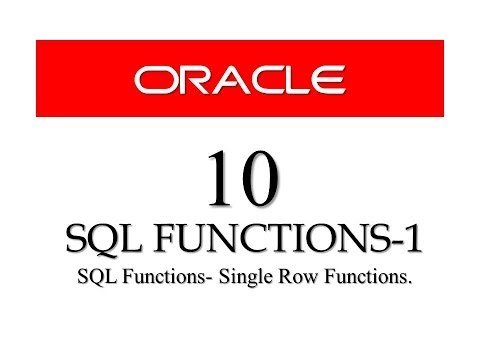 Oracle Database11g tutorials 10 ||  SQL Single Row Function (SQL Functions )