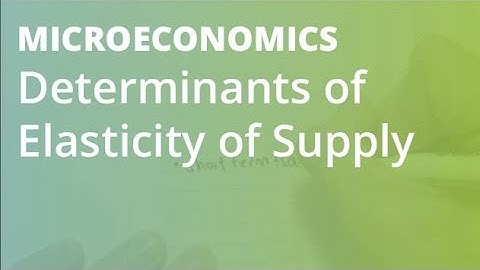 Determinants of Elasticity of Supply | Microeconomics