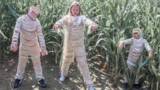 Assistant Plays Mummy Touch with Batboy Ryan in a Corn Maze