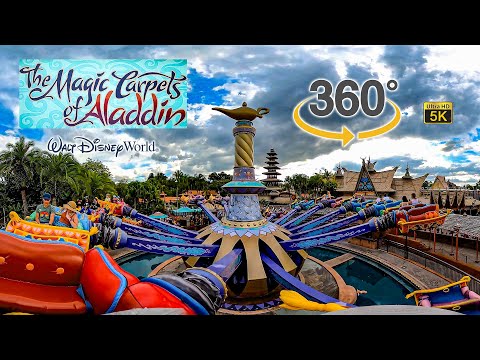 VR 360 5K The Magic Carpets of Aladdin On Ride POV Walt Disney World 2021 09 29