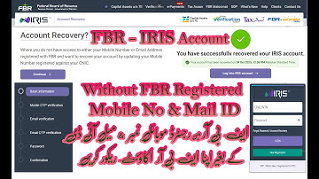 FBR account recovery | FBR account recovery without access fbr registered email mobile number | fbr
