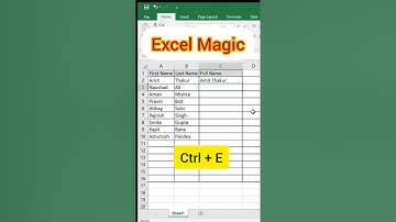 Excel Magic of Ctrl E | #shorts #shortvideo #excel
