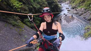 Climbing a raging waterfall on the razor's edge of disaster